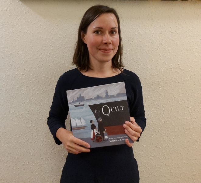 Award-winning illustrator's first book about emigrating, longing and quilts